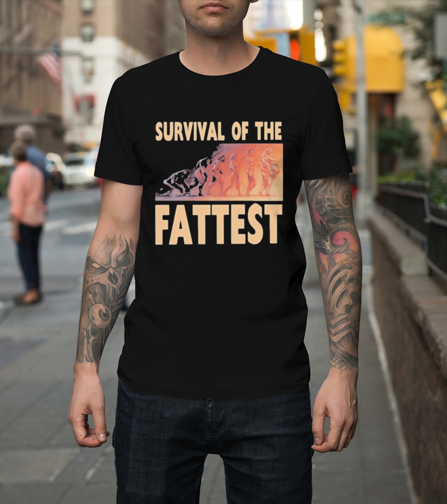 Survival Of The Fattest Evolutionary Humor Fat Wreck Chords T-Shirt