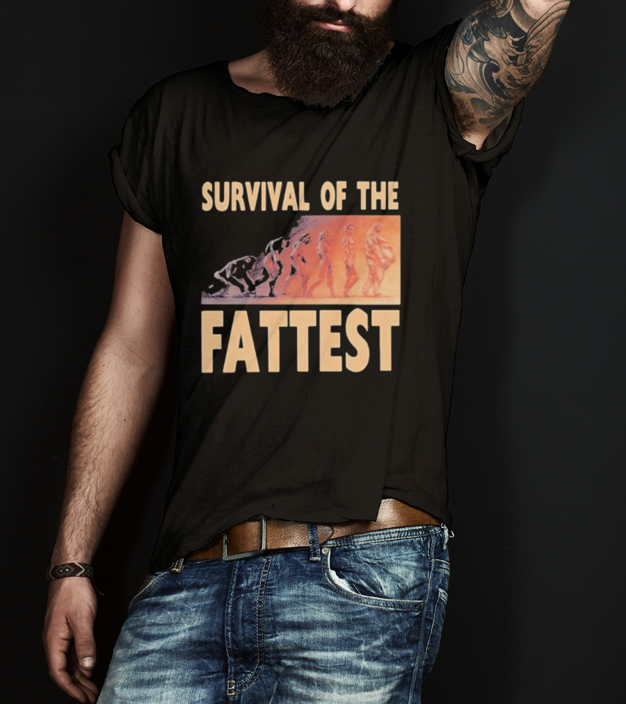 Survival Of The Fattest Evolutionary Humor Fat Wreck Chords T-Shirt