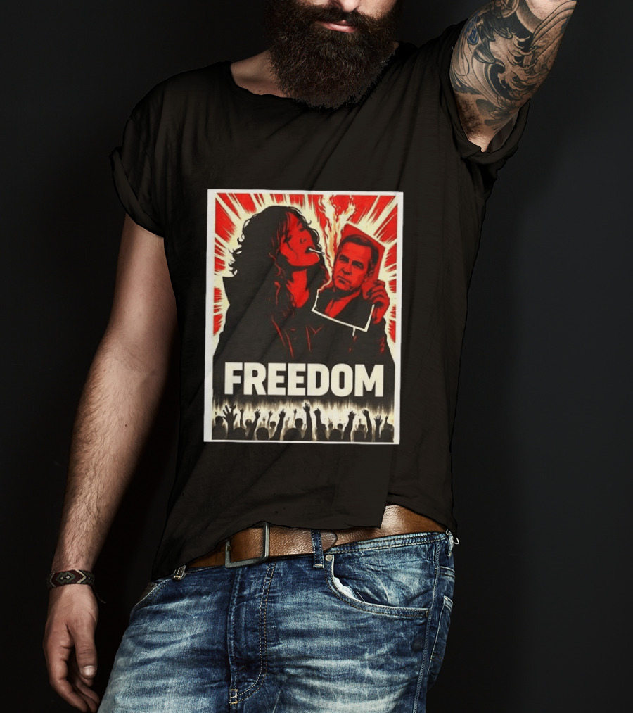 Freedom Expression Red And Black Powerful Political T-Shirt