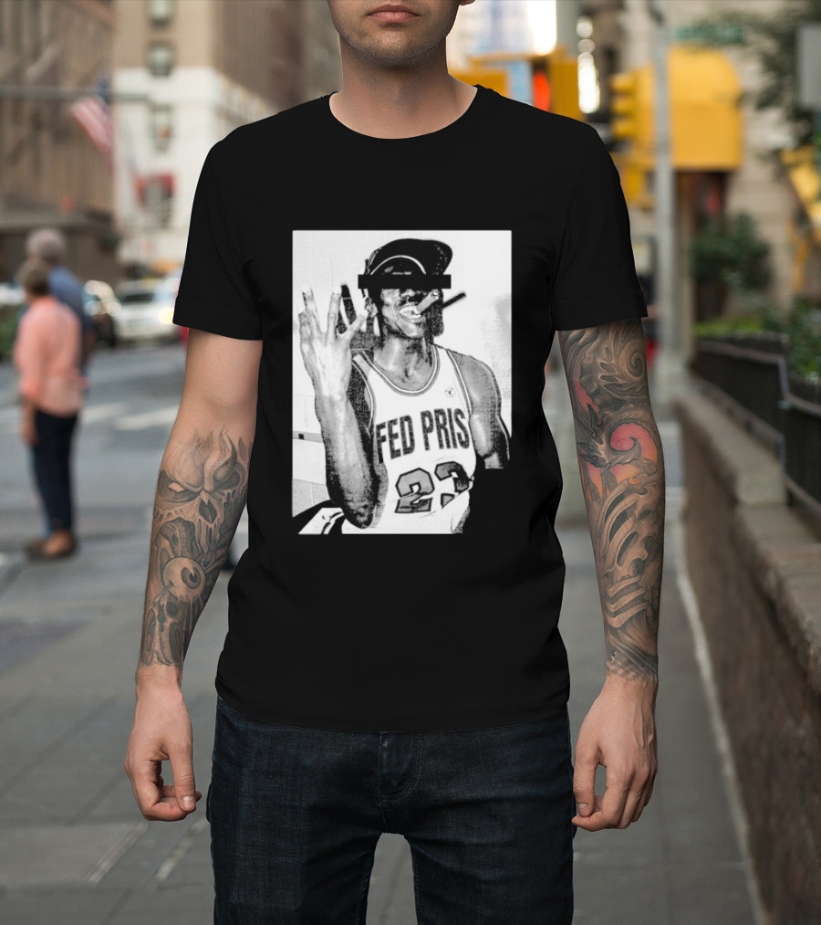 Greg Puciato Fed Pris 23 Censored Basketball Icon Cigarette T-Shirt
