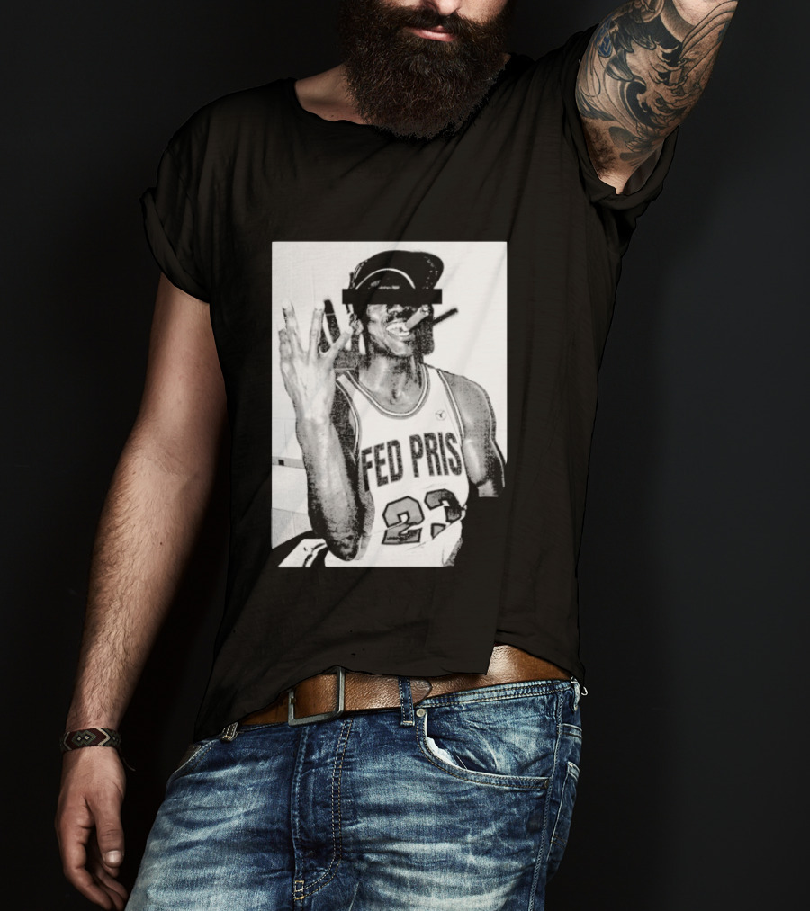 Greg Puciato Fed Pris 23 Censored Basketball Icon Cigarette T-Shirt