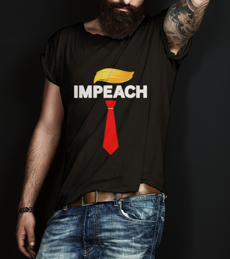 Impeach Trump Protest Red Tie And Hair T-Shirt