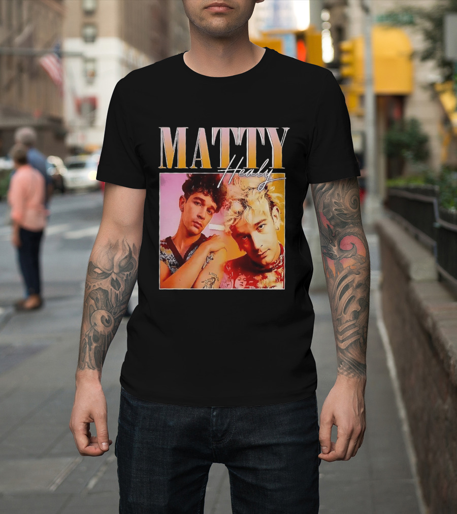 Matty Healy Retro Portrait Duo With Signature T-Shirt