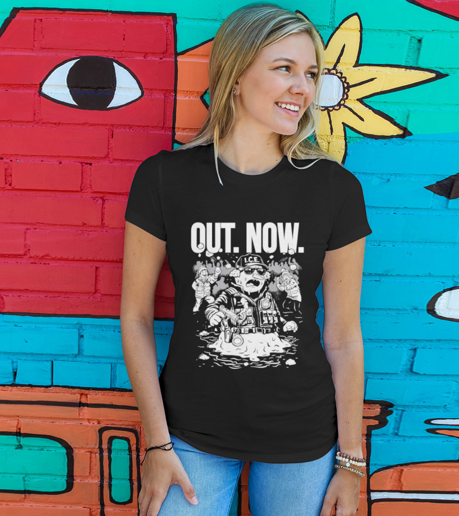 OUT NOW I.C.E. Flooded Streets Political Commentary T-Shirt