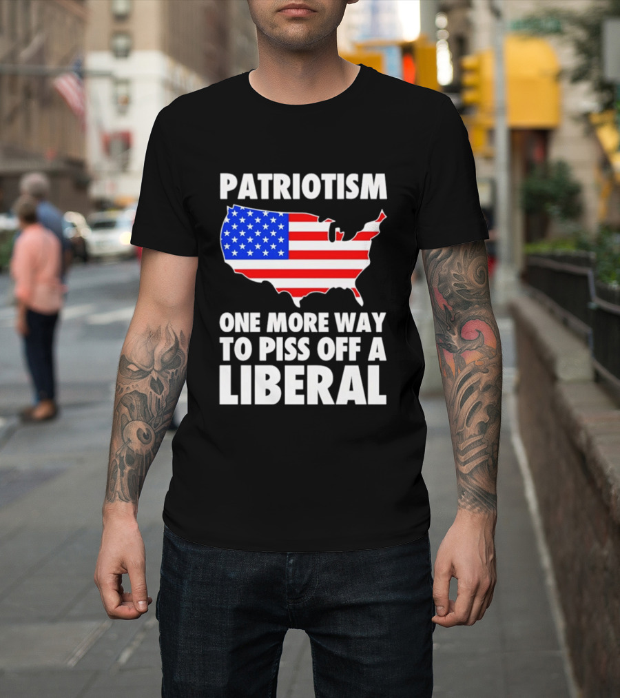 Patriotism America Flag Map One More Way To Piss Off A Liberal T-Shirt