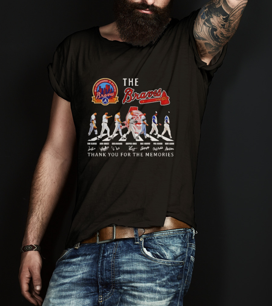 The Braves Abbey Road 1966 2026 Anniversary Thank You For The Memories Signatures T-Shirt