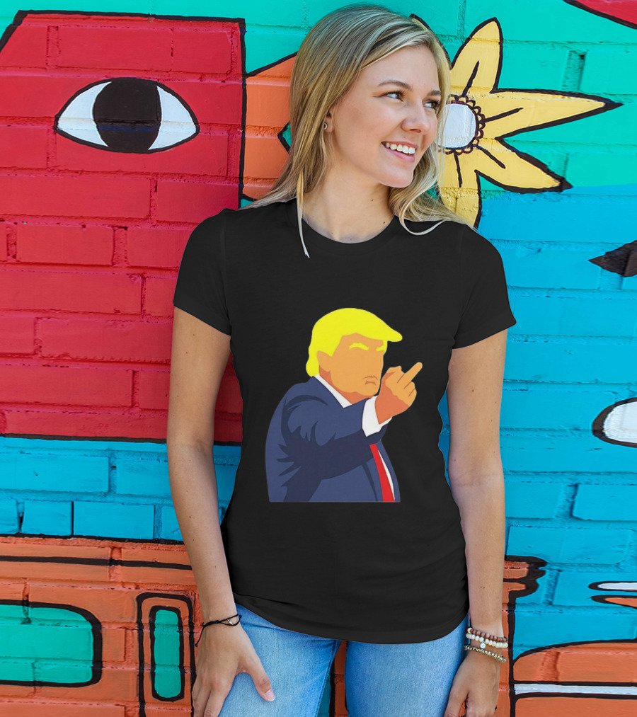 Trump Golden Leader One Finger Salute Iconic Gesture T-Shirt