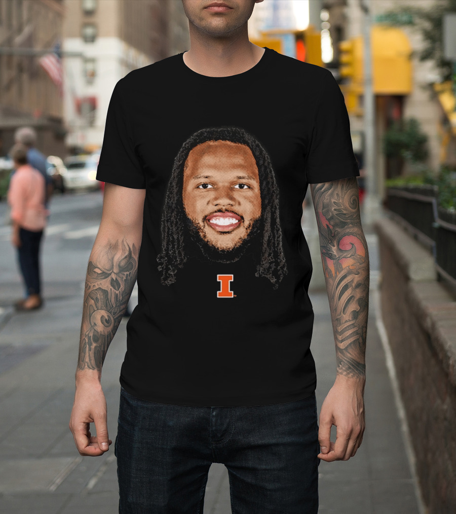 Ty Rodgers Illinois Fighting Illini Big Head I T-Shirt