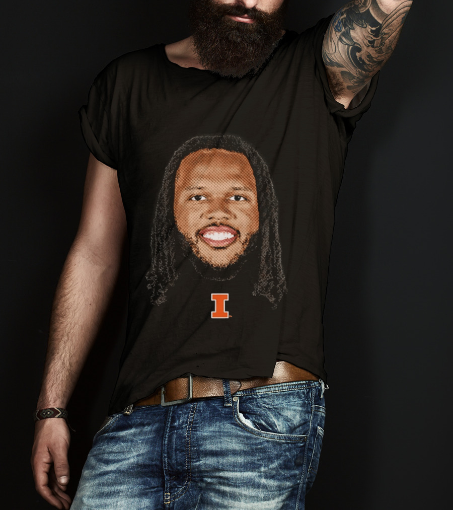 Ty Rodgers Illinois Fighting Illini Big Head I T-Shirt
