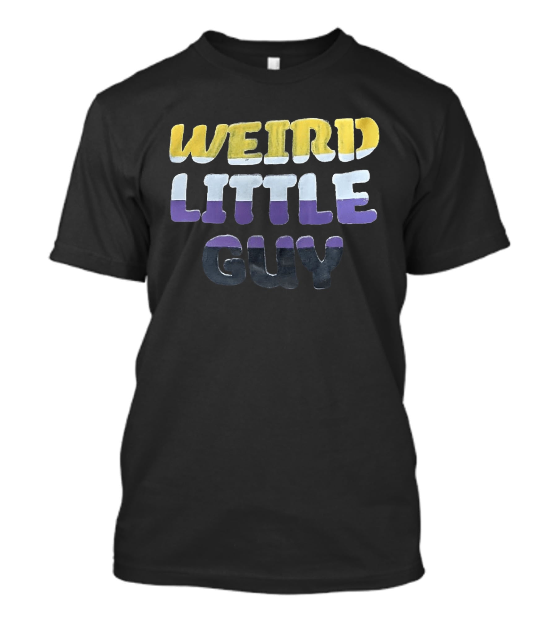 Weird Little Guy Yellow White Purple T-Shirt