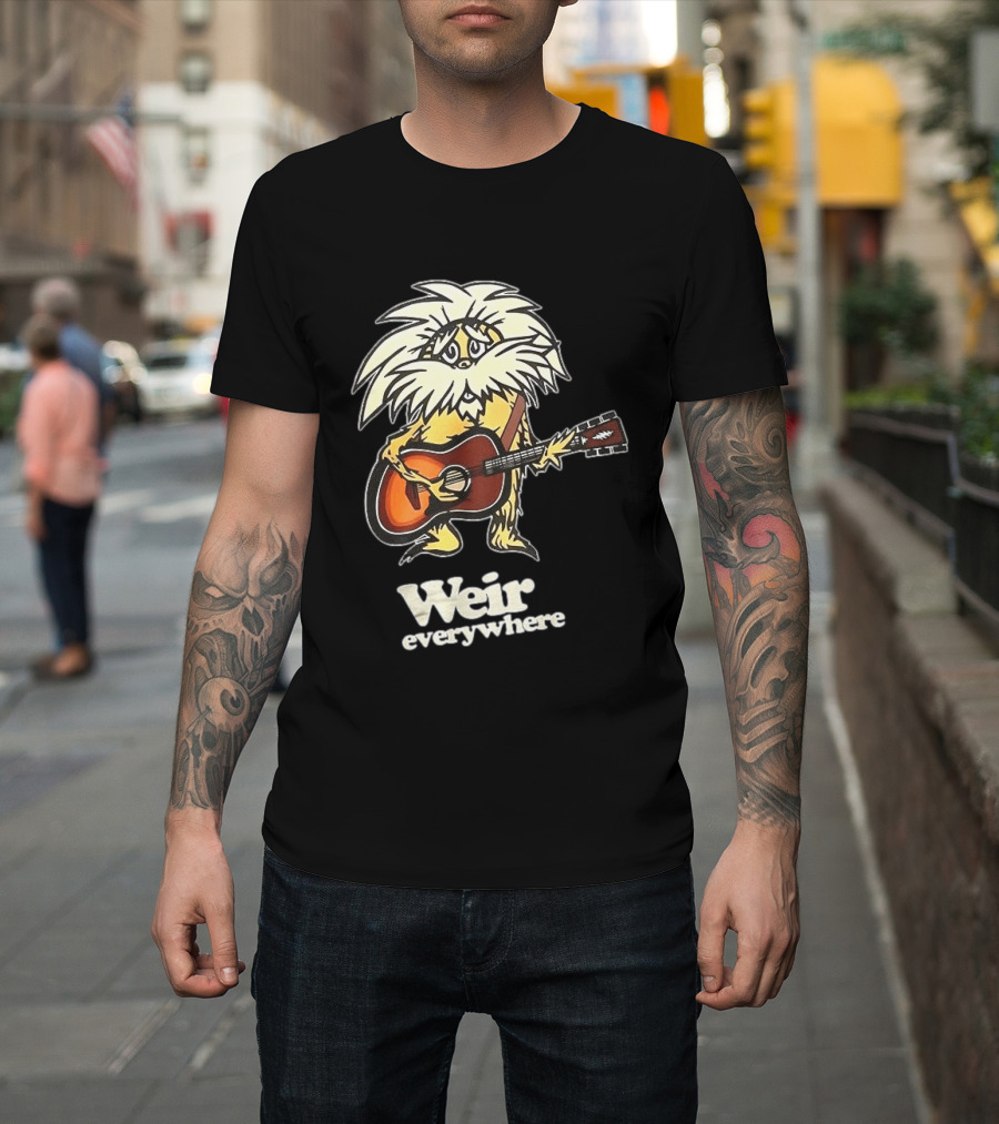 Weir Everywhere Cartoon Character Playing Guitar Grateful Dead T-Shirt