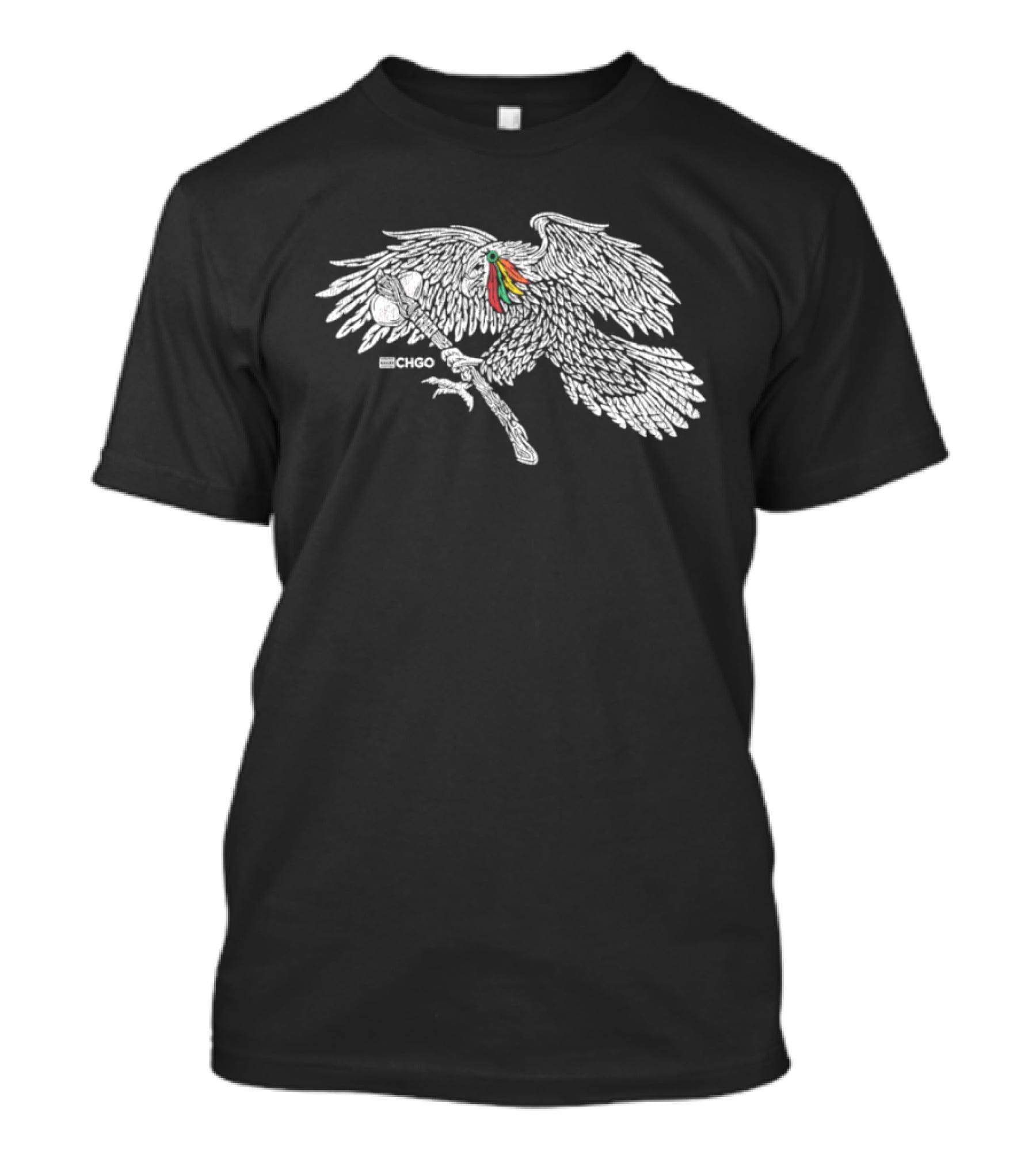 CHGO Chicago Tomahawk Feathered Headdress Native American T-Shirt