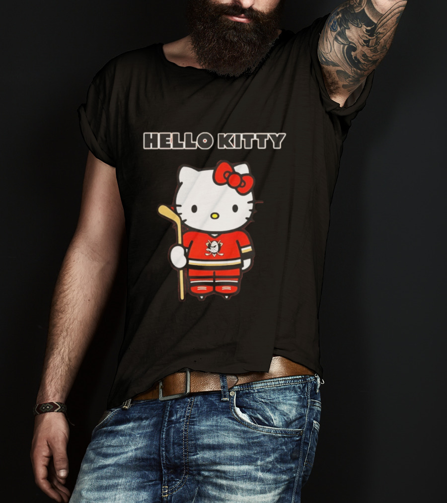 Hello Kitty Anaheim Ducks Collaboration Hockey T-Shirt