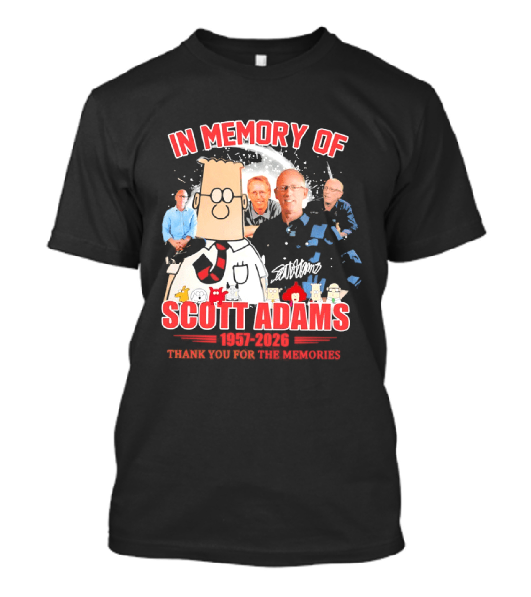 Scott Adams In Memory 1957 2026 Thank You For The Memories T-Shirt