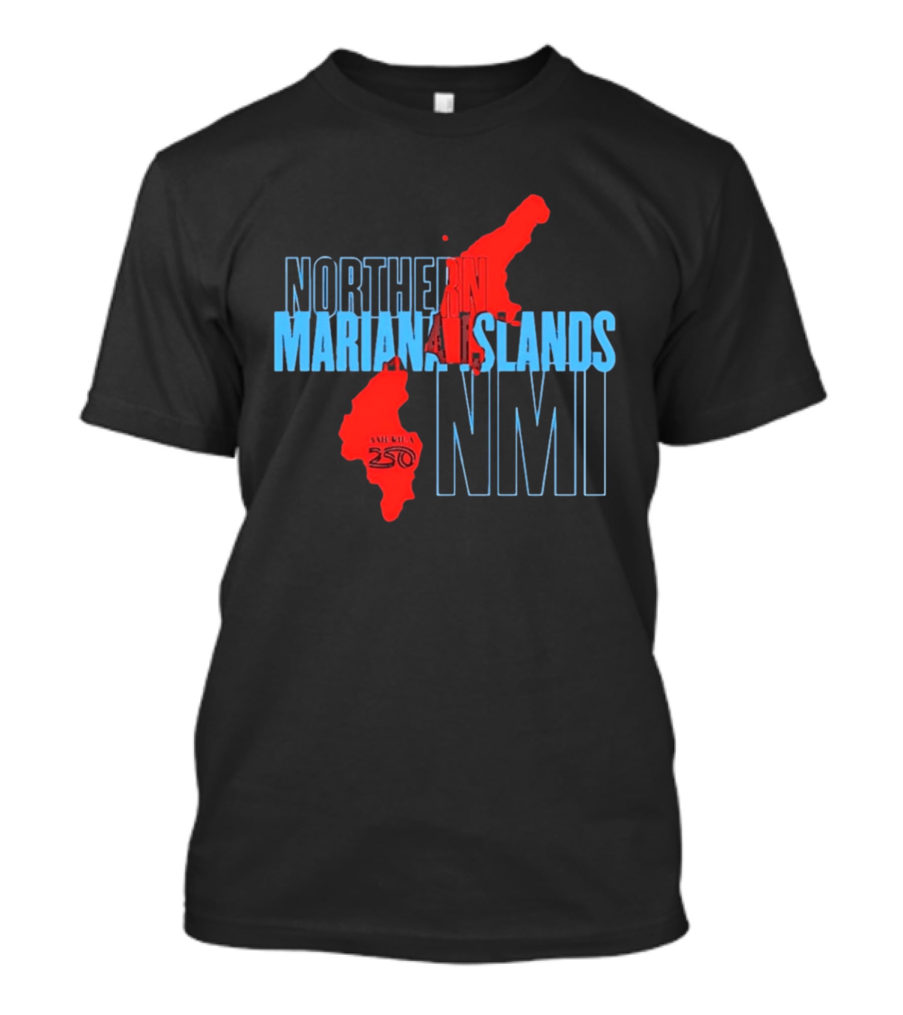 Northern Mariana Islands NMI America 250 Map T-Shirt