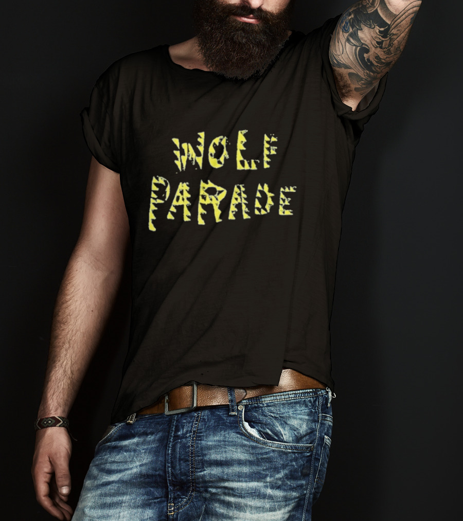Wolf Parade Typeface Reissue Yellow Jagged Lettering T-Shirt