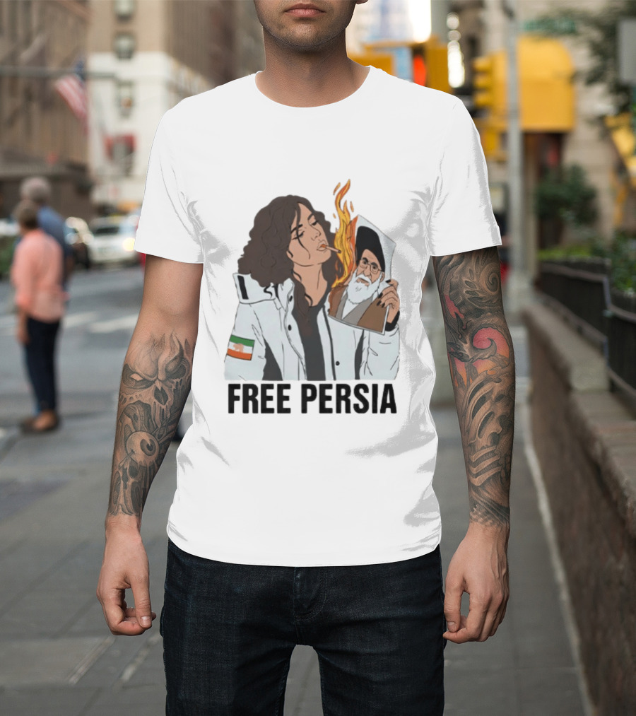 Free Persia Woman Life Freedom Burning Photograph T-Shirt