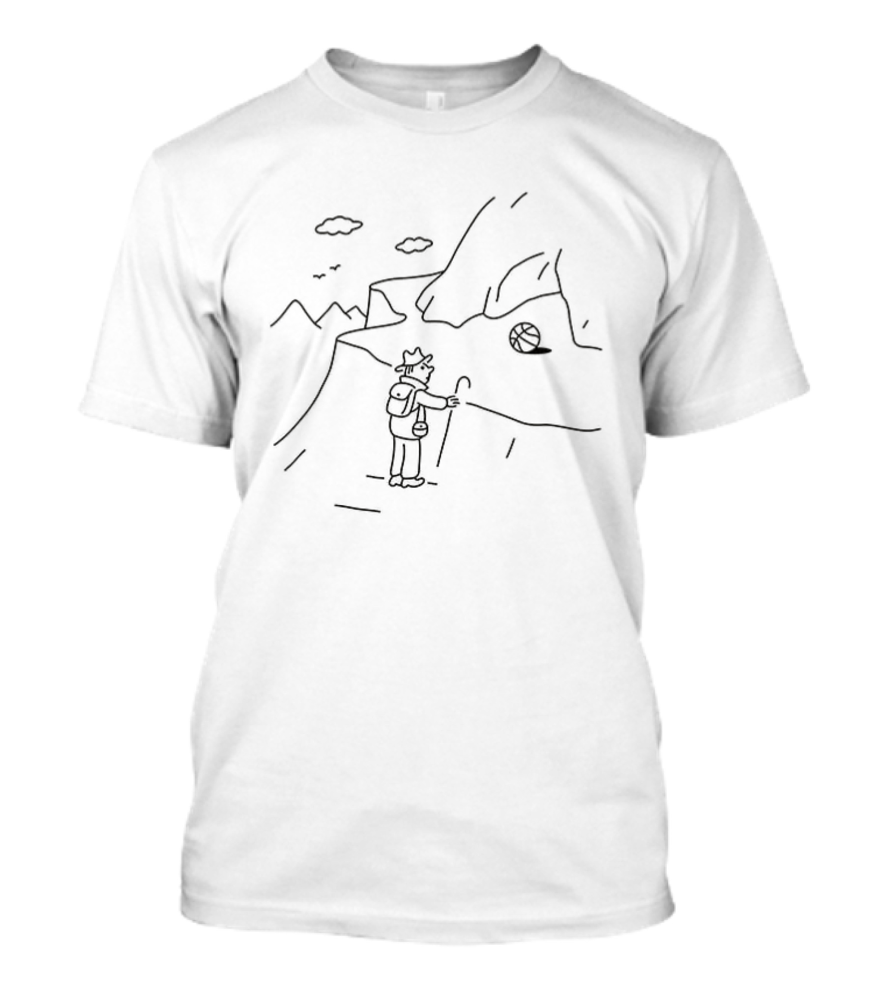 Life Coach Mountain Climber Adventure Journey Sketch T-Shirt