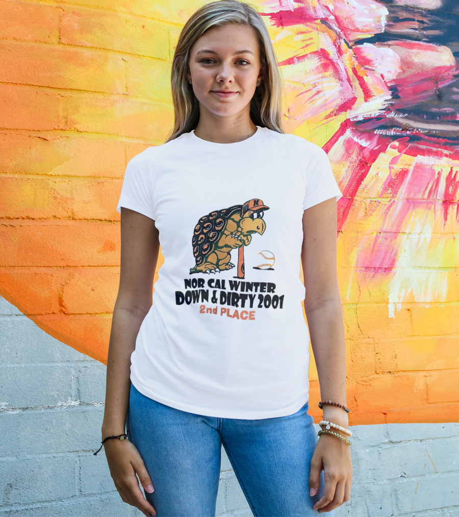 Nor Cal Winter Down And Dirty 2001 2nd Place Turtle Bat And Ball T-Shirt