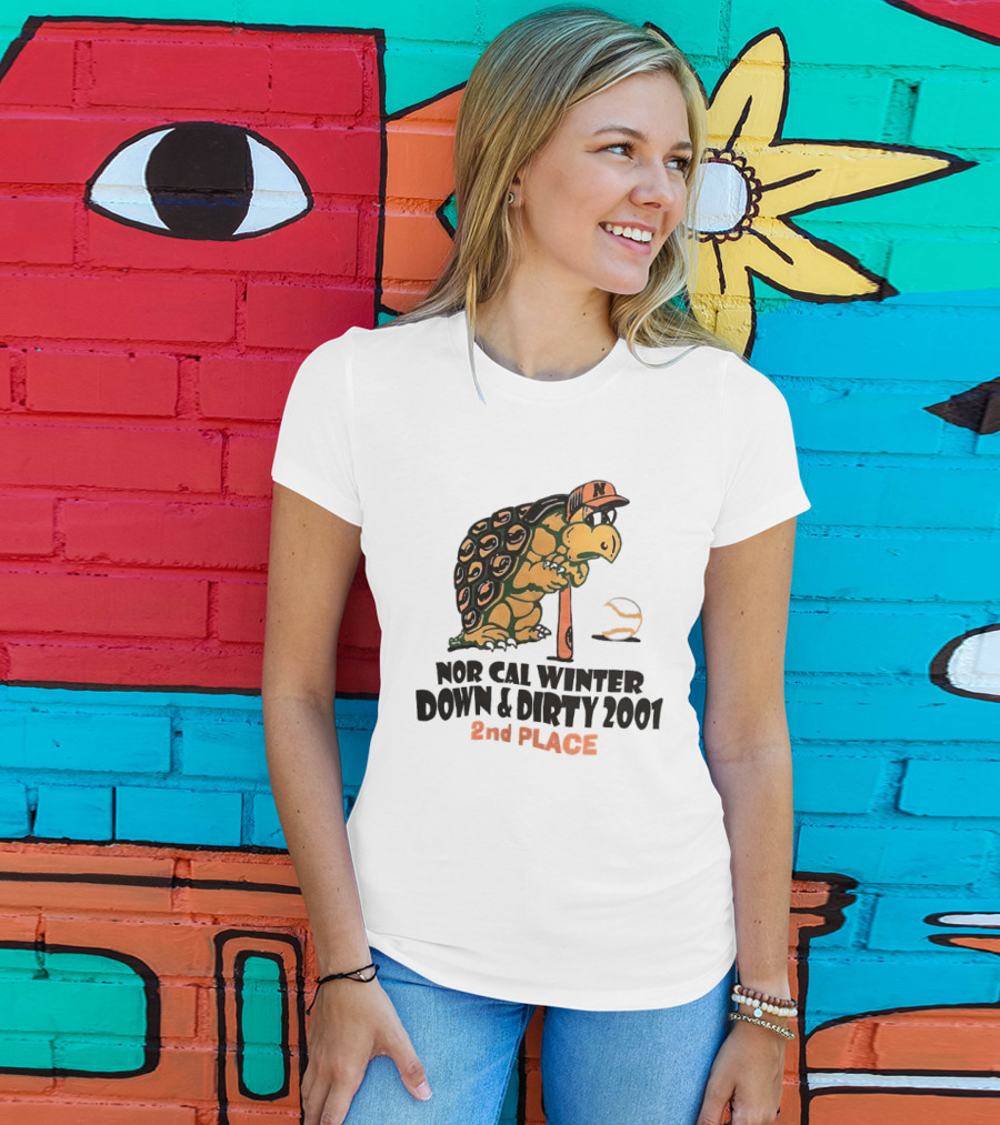 Nor Cal Winter Down And Dirty 2001 2nd Place Turtle Bat And Ball T-Shirt