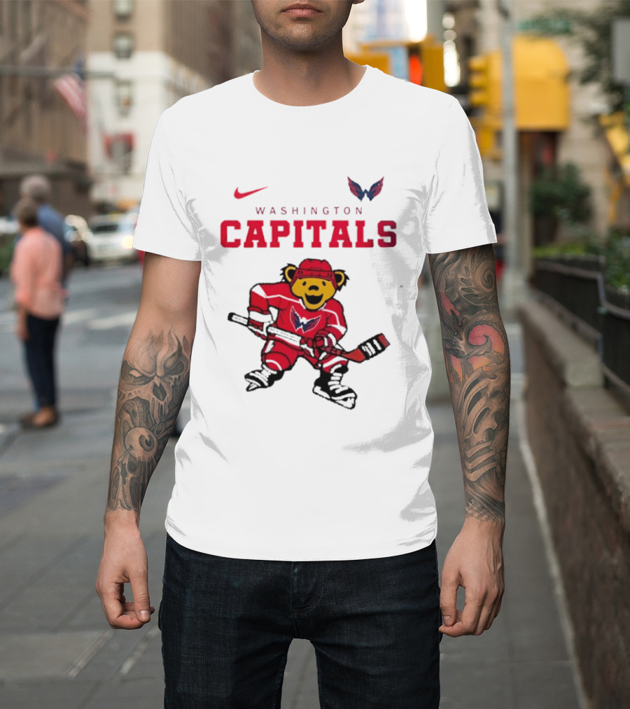 Washington Capitals Grateful Dead Deadhead Bear Hockey Nike Collaboration T-Shirt