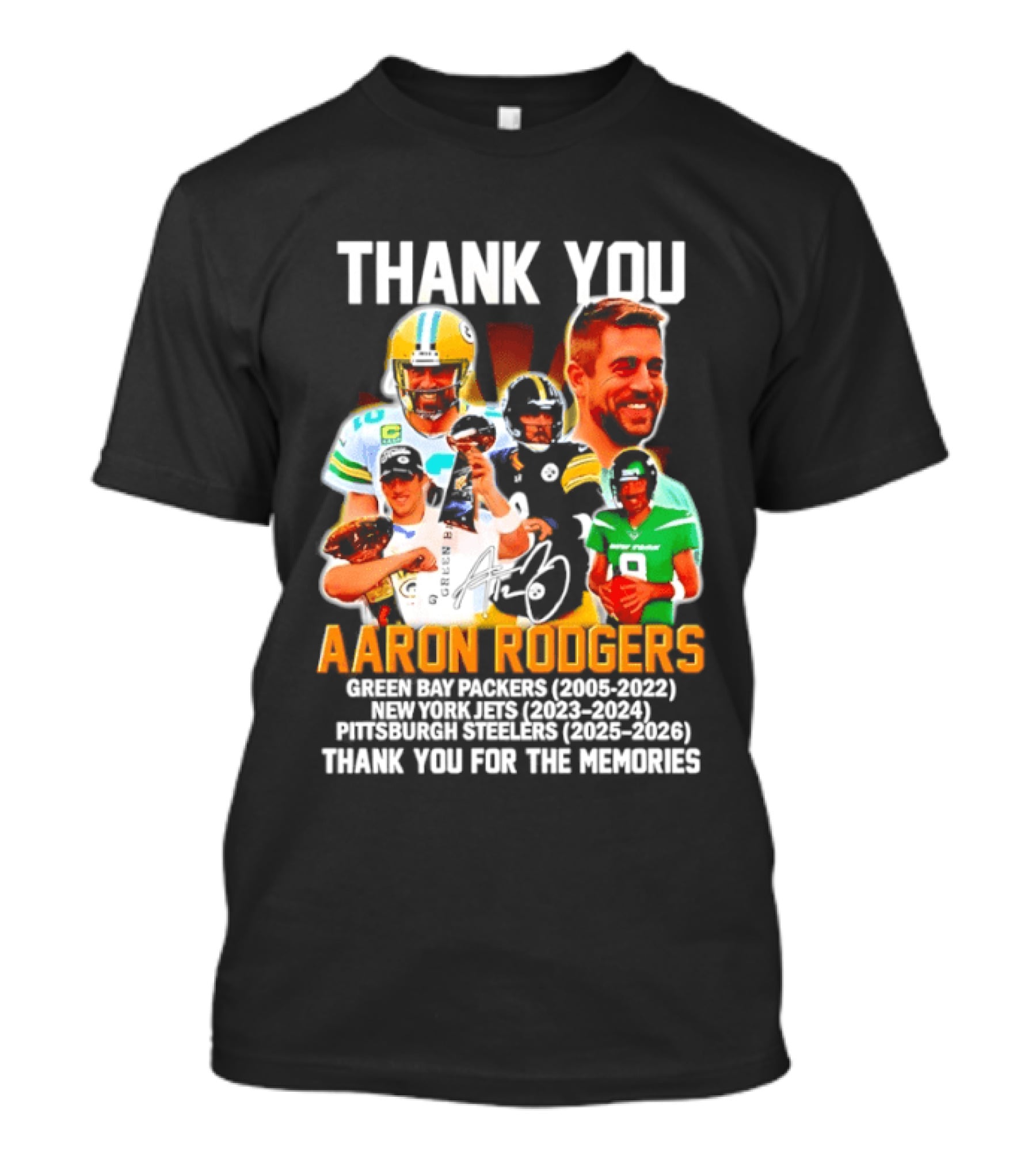 Thank You Aaron Rodgers Packers Jets Steelers Memories 2005 2023 T-Shirt