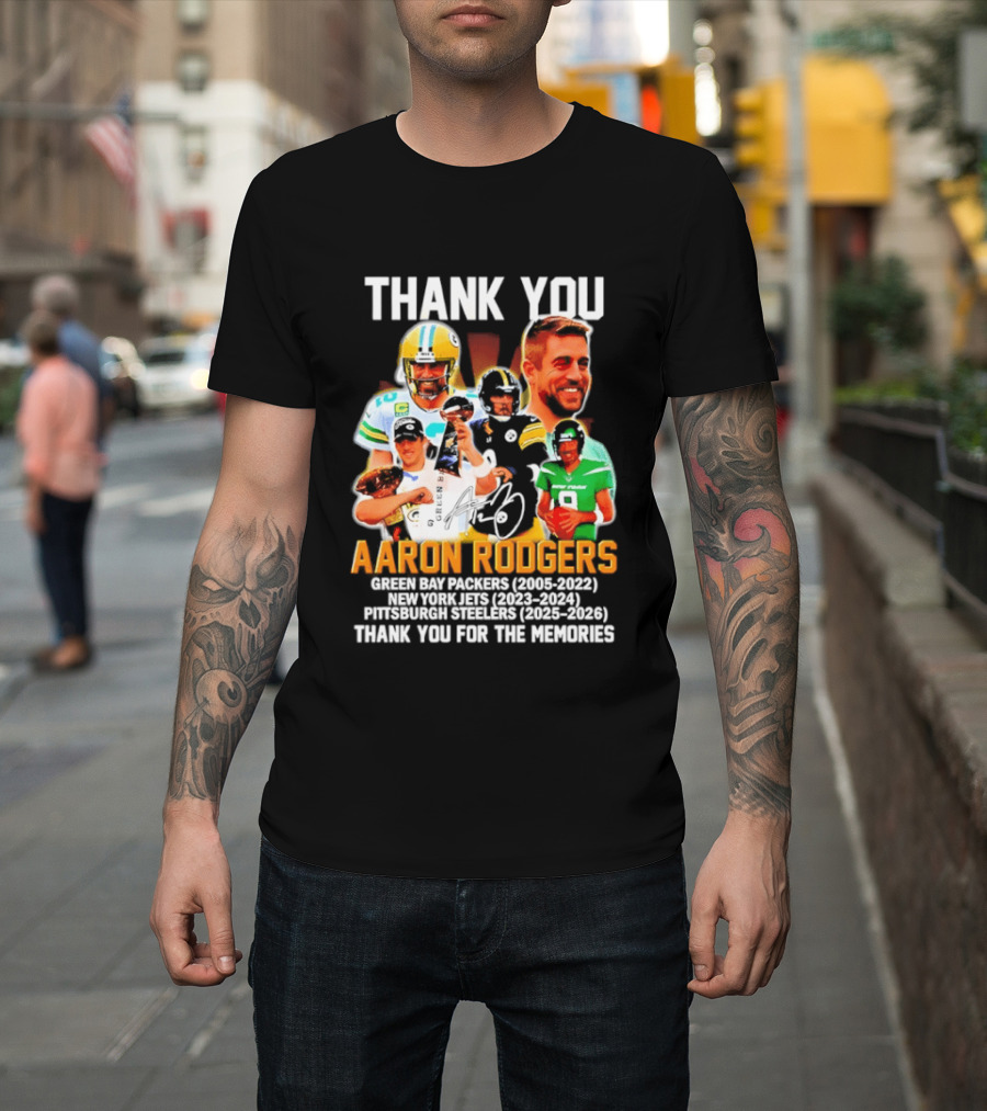 Thank You Aaron Rodgers Packers Jets Steelers Memories 2005 2023 T-Shirt