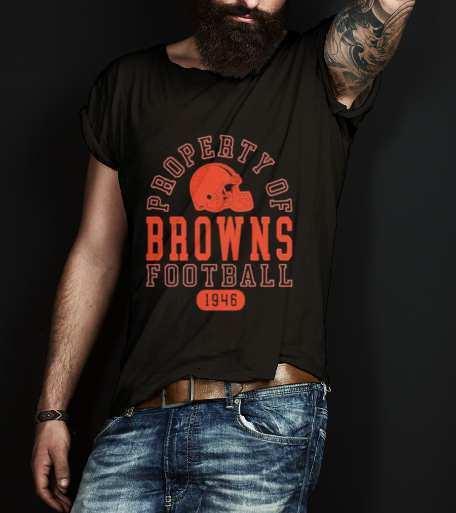 Property Of Browns Football Helmet T-Shirt