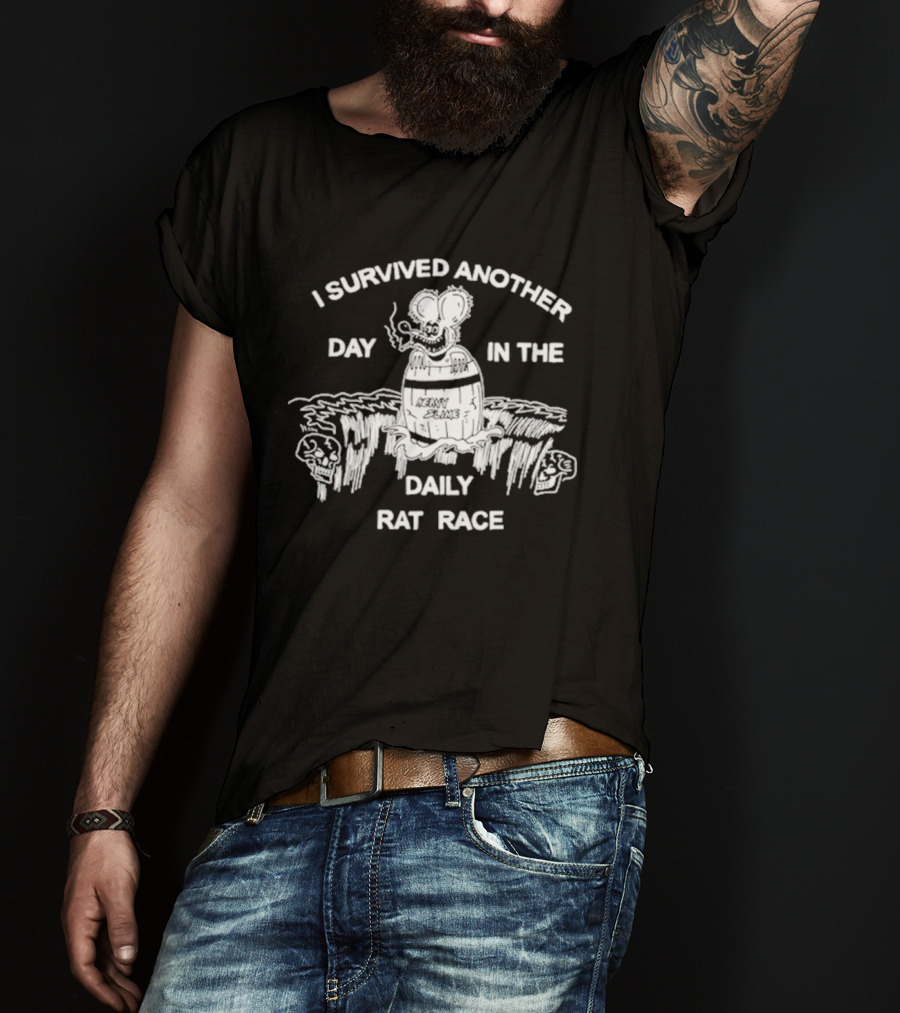 I Survived Another Day In The Daily Rat Race Smoking Rat Rugged Terrain T-Shirt