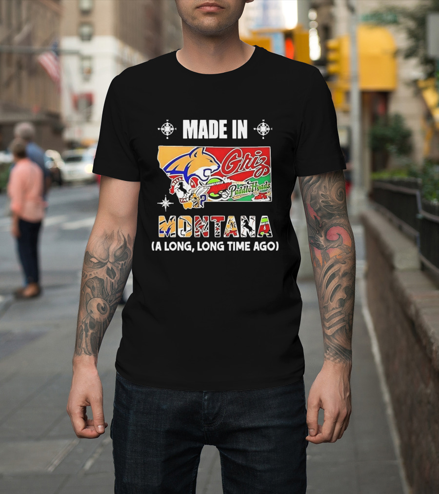 Made in Montana Griz PaddleHeads Team Collage A Long Long Time Ago T-Shirt