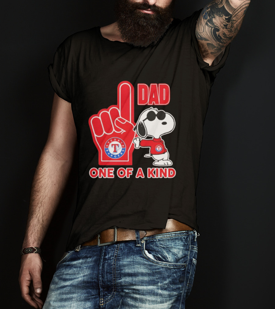 Snoopy Texas Rangers Dad One Of A Kind T-Shirt