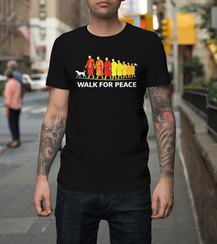 Walk For Peace Of Dog And Monks Pilgrimage Iconic Procession T-Shirt