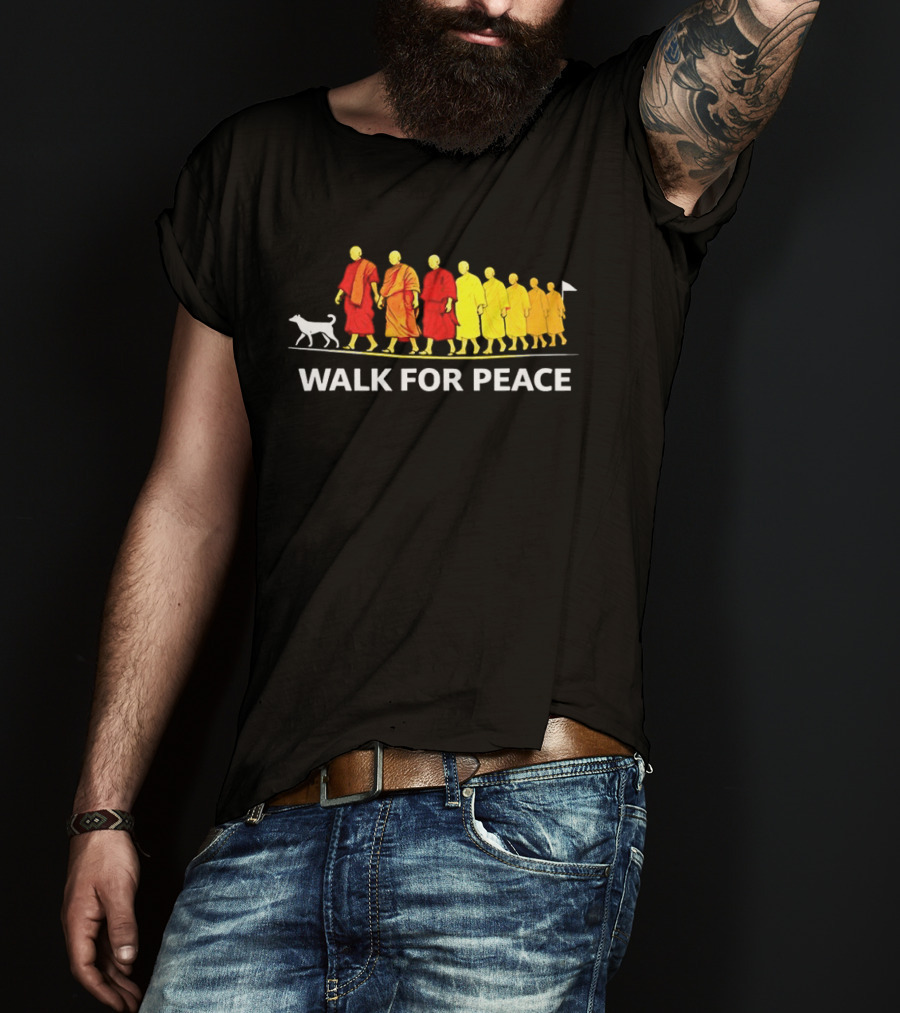 Walk For Peace Of Dog And Monks Pilgrimage Iconic Procession T-Shirt