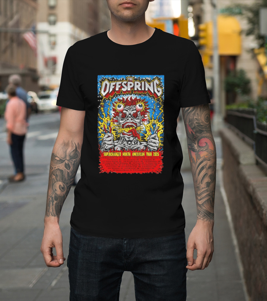 The Offspring Supercharged North American Tour 2026 Concert Dates And Venues T-Shirt
