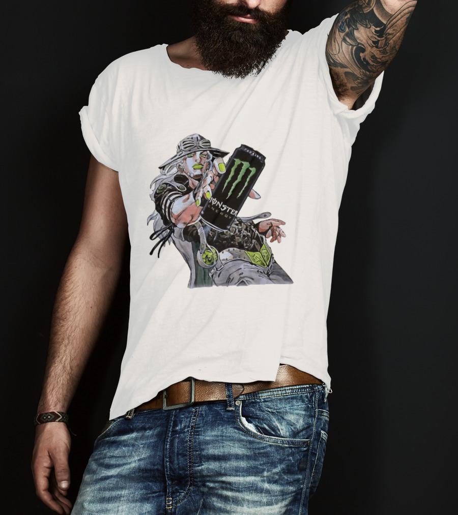 Gyro Zeppeli JoJo's Bizarre Adventure Meets Monster Energy T-Shirt