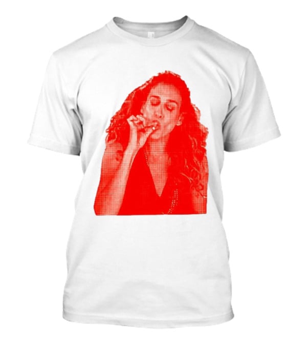 Lit Carrie Smoking Scene Red Artistic T-Shirt