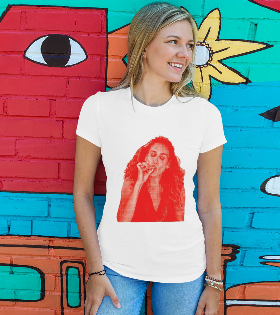 Lit Carrie Smoking Scene Red Artistic T-Shirt