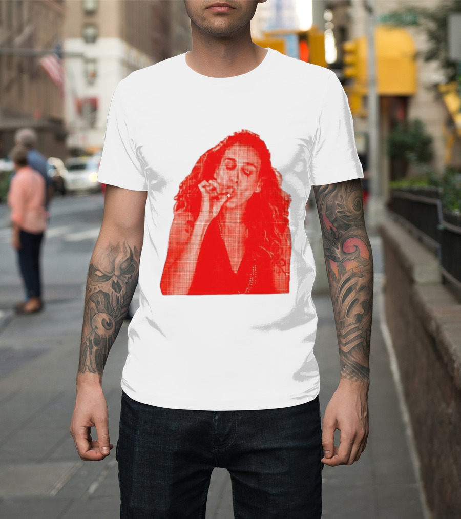 Lit Carrie Smoking Scene Red Artistic T-Shirt