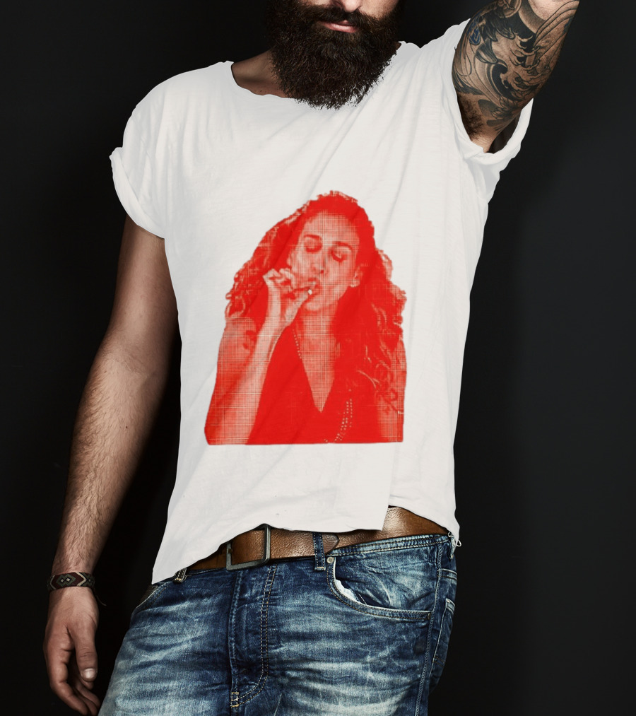Lit Carrie Smoking Scene Red Artistic T-Shirt