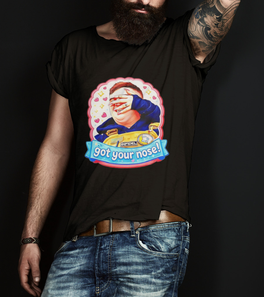 Infidel Got Your Nose Funny Cartoon Patch With Hearts And Stars T-Shirt