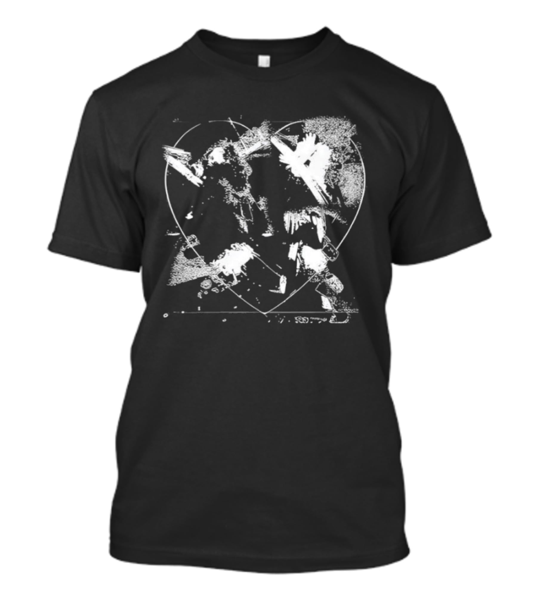 Jr Heart Black Distressed Scribble T-Shirt