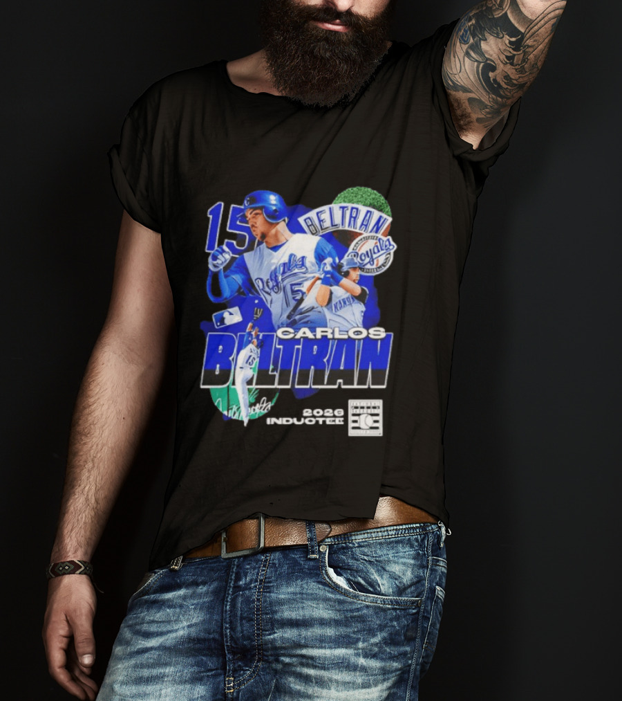 Kansas City Royals Carlos Beltran 15 Hall Of Fame Inducted 2026 T-Shirt