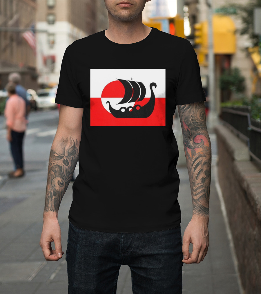 Denmark Greenland Flag Not For Sale Support Danish Viking Warship T-Shirt