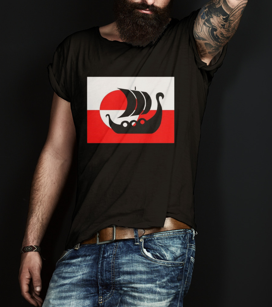 Denmark Greenland Flag Not For Sale Support Danish Viking Warship T-Shirt