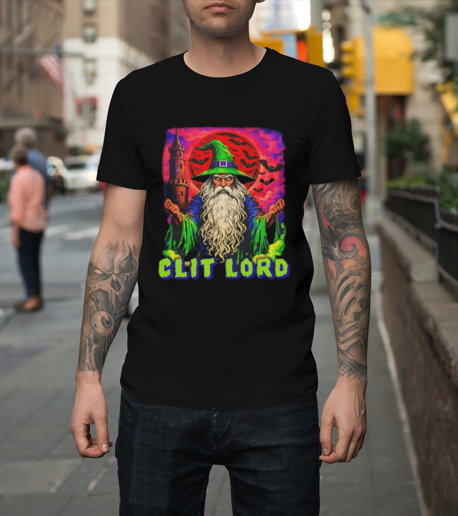 Clit Lord Wizard With Castle And Bats T-Shirt