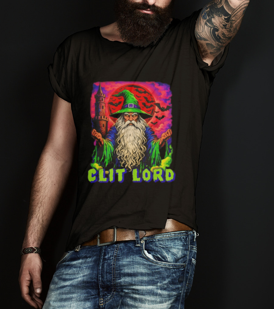 Clit Lord Wizard With Castle And Bats T-Shirt