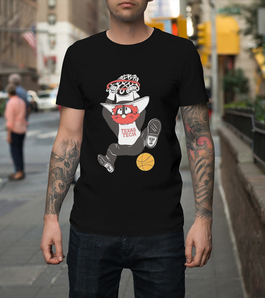 Texas Tech Raider Red Basketball Jammin Both Ways T-Shirt