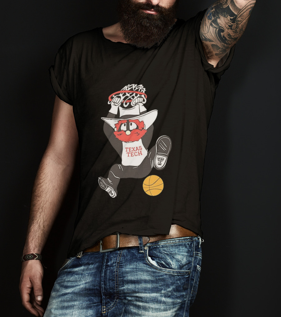 Texas Tech Raider Red Basketball Jammin Both Ways T-Shirt
