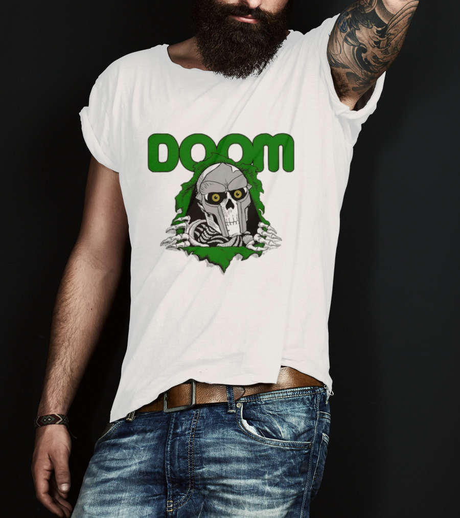 DOOM Skeleton Mask And Bones T-Shirt