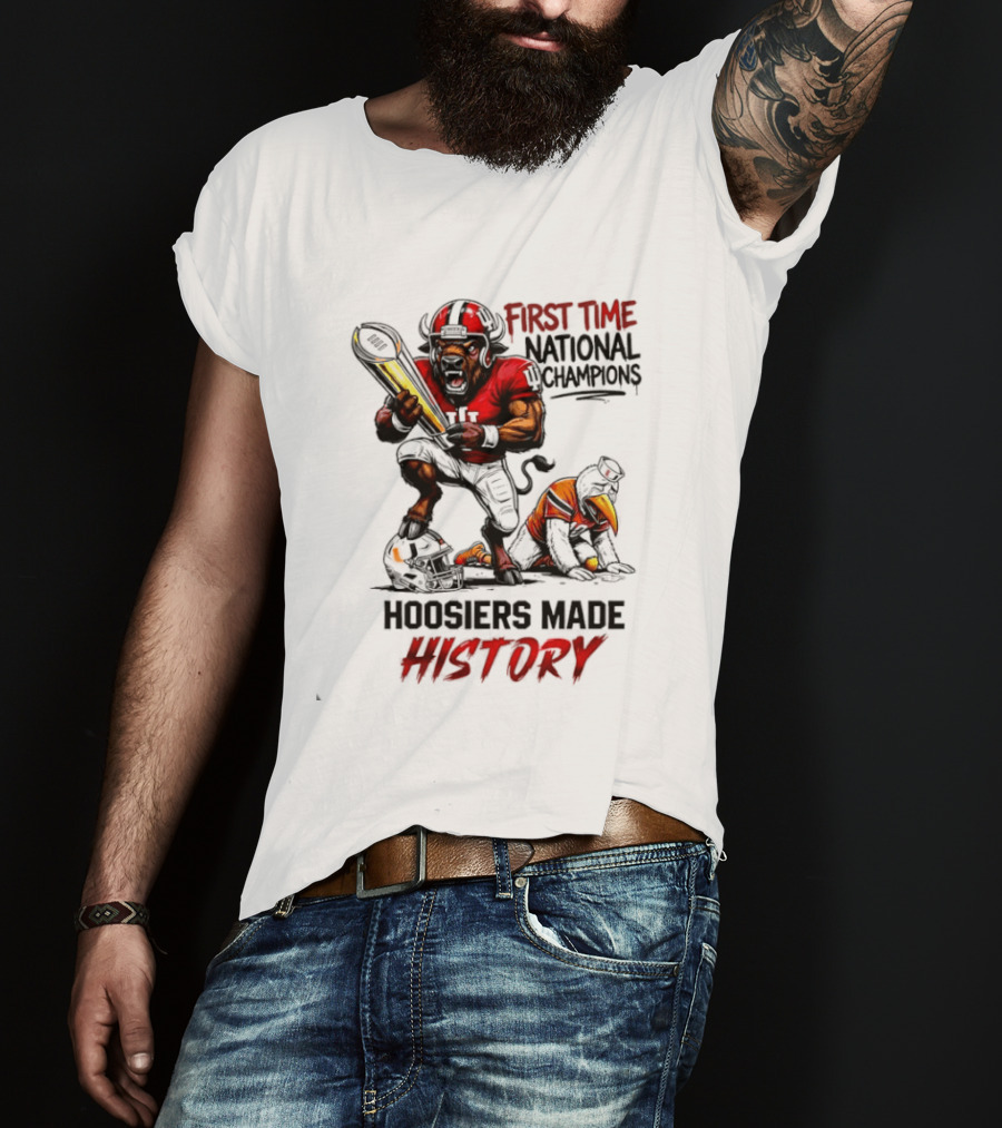 Hoosiers Made History First Time National Champions Mascots Ibis Bison T-Shirt